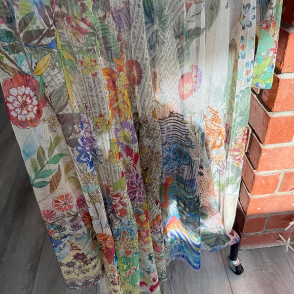 Johnny Was Alyeshka floral-embroidered mesh midi dress - Picture 3 of 3